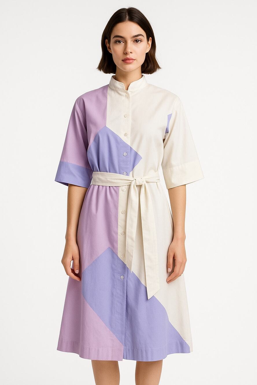 Vintage Catherine Ogust Penthouse Gallery “Forever Dress” Abstract Shirtdress XS